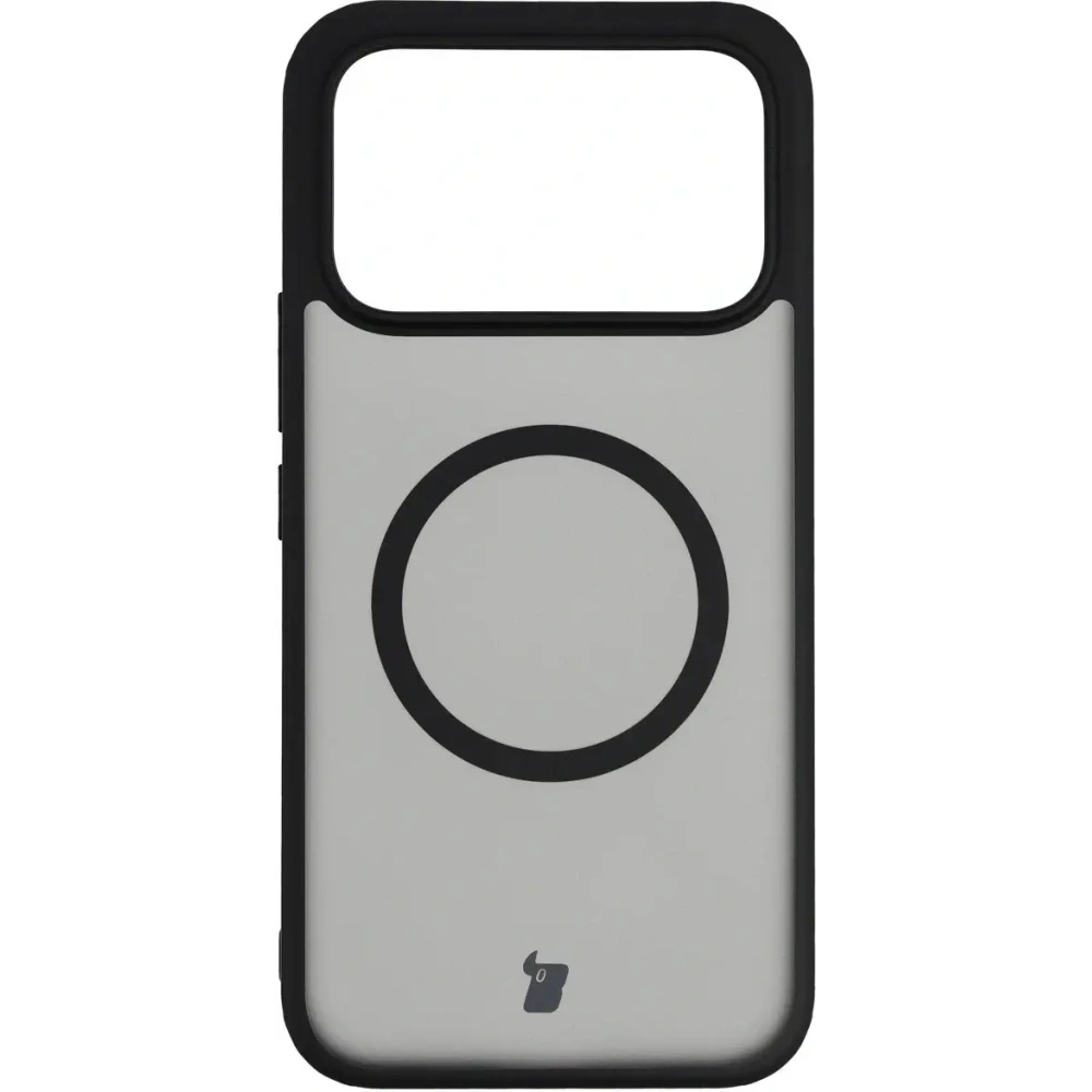 Etui z pierścieniem magnetycznym Bizon Case MatteO do Xiaomi POCO F8 Ultra przydymione-czarne